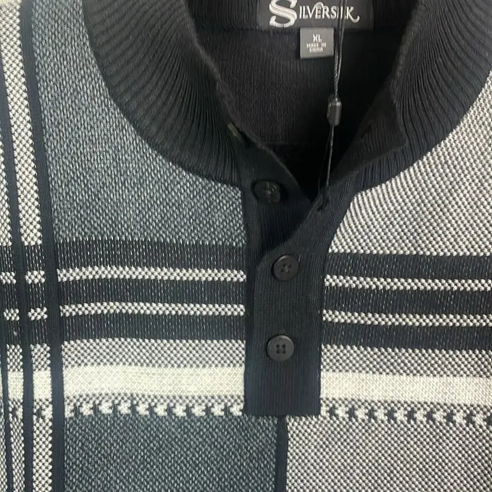 New! Vintage 90's Coogi style streetwear henley sweater men's XL